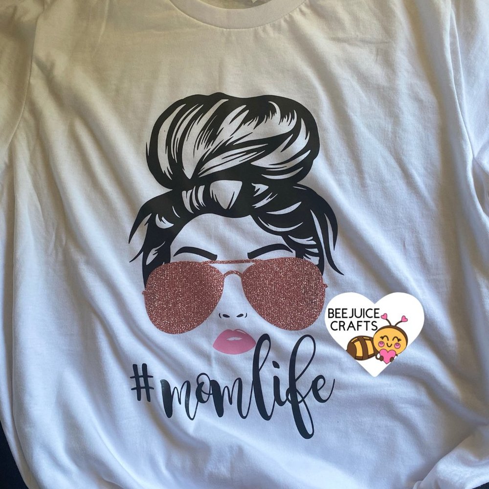 mom life messy bun tee